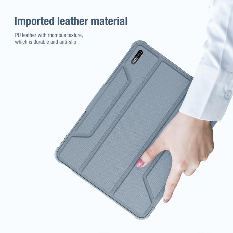 For iPad Air 11 2024 / 2025 NILLKIN Bumper Pro Folding Style Tablet Leather Case(Grey) - free shipping - PMc TechLife - Order now!