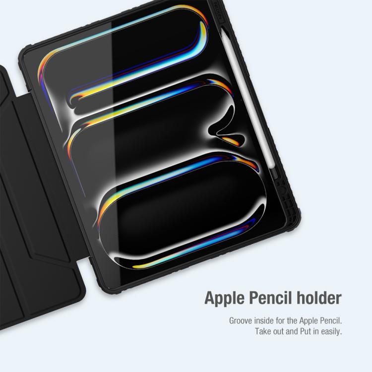 For iPad Air 13 2024 / 2025 NILLKIN Bumper Pro Folding Style Tablet Leather Case(Black) - free shipping - PMc TechLife - Order now!