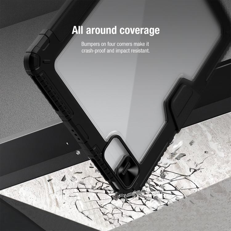 For iPad Air 13 2024 / 2025 NILLKIN Bumper Pro Folding Style Tablet Leather Case(Black) - free shipping - PMc TechLife - Order now!
