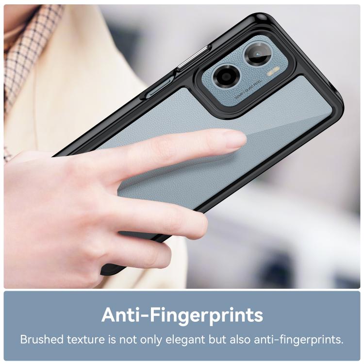 For Motorola Moto E15 Colorful Series Acrylic Hybrid TPU Phone Case(Black) - free shipping - PMC TechLife - Order now!