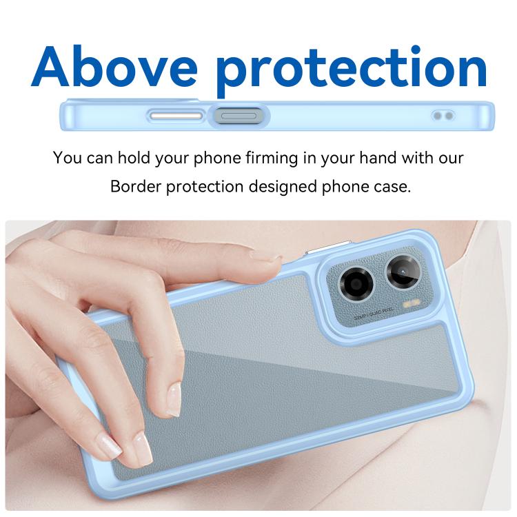 For Motorola Moto E15 Colorful Series Acrylic Hybrid TPU Phone Case(Blue) - free shipping - PMC TechLife - Order now!