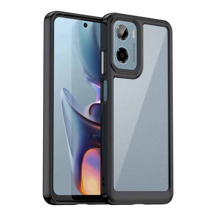 For Motorola Moto G05 Colorful Series Acrylic Hybrid TPU Phone Case(Black) - free shipping - PMC TechLife - Order now!