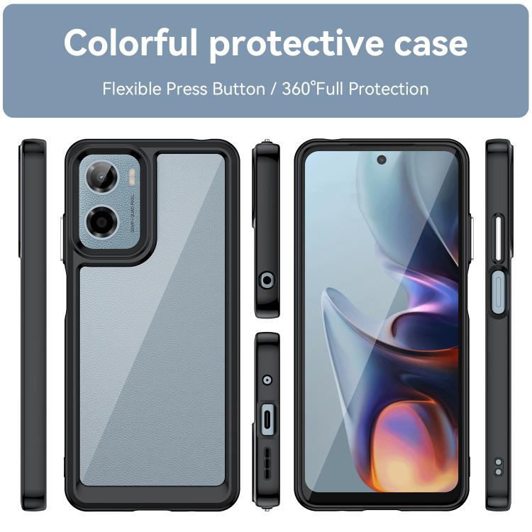 For Motorola Moto G05 Colorful Series Acrylic Hybrid TPU Phone Case(Black) - free shipping - PMC TechLife - Order now!