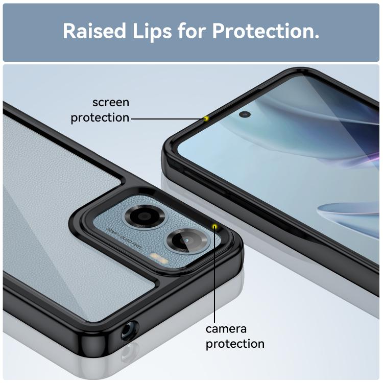 For Motorola Moto G05 Colorful Series Acrylic Hybrid TPU Phone Case(Black) - free shipping - PMC TechLife - Order now!