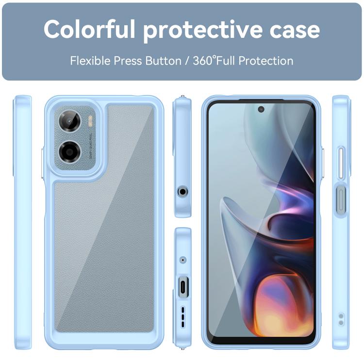 For Motorola Moto G05 Colorful Series Acrylic Hybrid TPU Phone Case(Blue) - free shipping - PMC TechLife - Order now!
