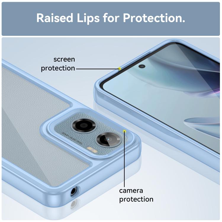 For Motorola Moto G05 Colorful Series Acrylic Hybrid TPU Phone Case(Blue) - free shipping - PMC TechLife - Order now!