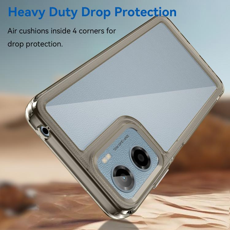 For Motorola Moto G05 Colorful Series Acrylic Hybrid TPU Phone Case(Transparent Grey) - free shipping - PMC TechLife - Order now!