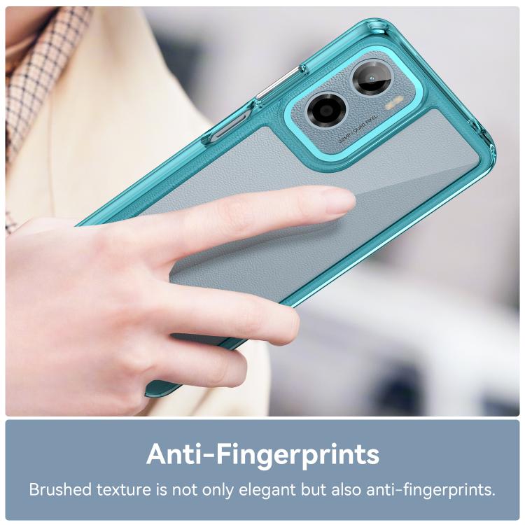 For Motorola Moto G05 Colorful Series Acrylic Hybrid TPU Phone Case(Transparent Blue) - free shipping - PMC TechLife - Order now!
