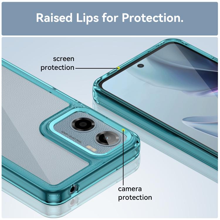 For Motorola Moto G05 Colorful Series Acrylic Hybrid TPU Phone Case(Transparent Blue) - free shipping - PMC TechLife - Order now!