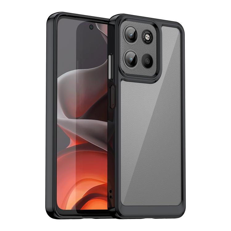 For Motorola Moto G15 Colorful Series Acrylic Hybrid TPU Phone Case(Black) - free shipping - PMC TechLife - Order now!