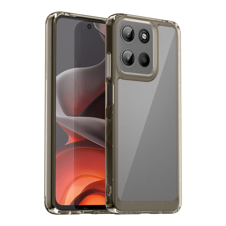 For Motorola Moto G15 Colorful Series Acrylic Hybrid TPU Phone Case(Transparent Grey) - free shipping - PMC TechLife - Order now!