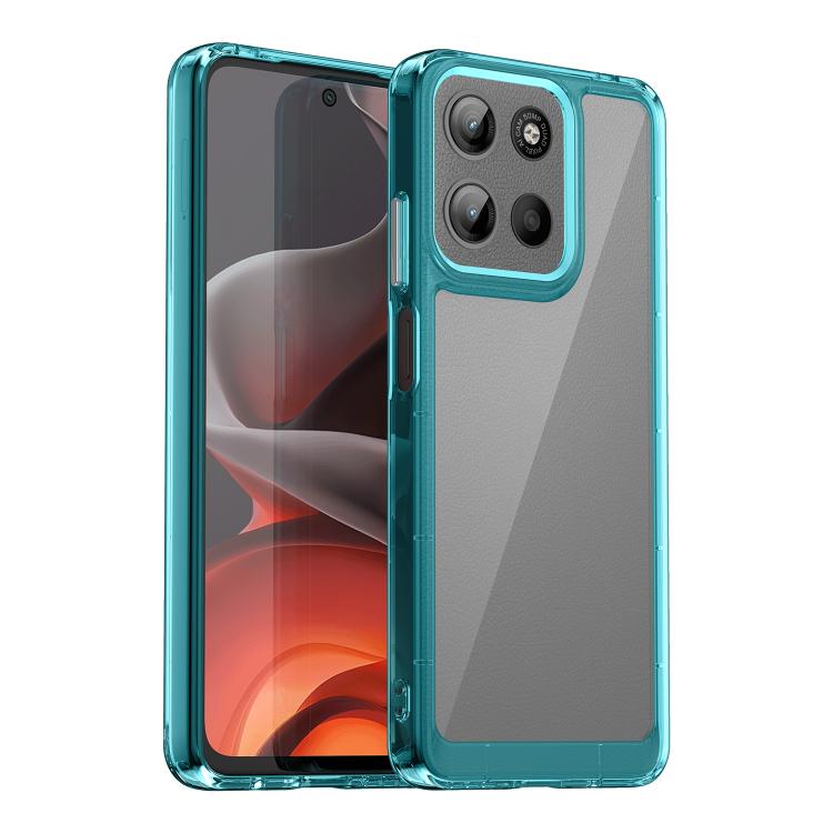 For Motorola Moto G15 Colorful Series Acrylic Hybrid TPU Phone Case(Transparent Blue) - free shipping - PMC TechLife - Order now!