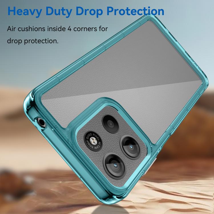 For Motorola Moto G15 Colorful Series Acrylic Hybrid TPU Phone Case(Transparent Blue) - free shipping - PMC TechLife - Order now!