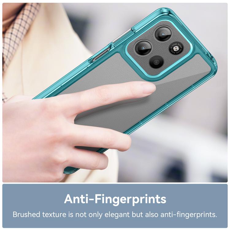 For Motorola Moto G15 Colorful Series Acrylic Hybrid TPU Phone Case(Transparent Blue) - free shipping - PMC TechLife - Order now!
