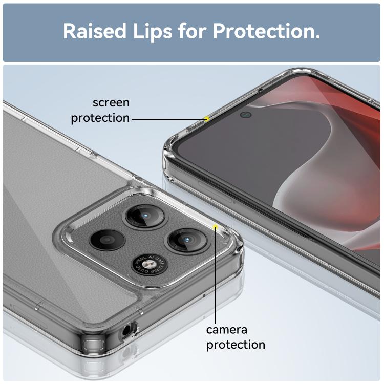 For Motorola Moto G15 Colorful Series Acrylic Hybrid TPU Phone Case(Transparent) - free shipping - PMC TechLife - Order now!
