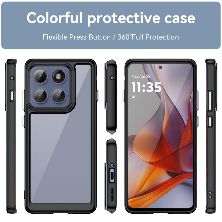 For Motorola Edge 5G 2025 Colorful Series Acrylic Hybrid TPU Phone Case(Black) - free shipping - PMC TechLife - Order now!