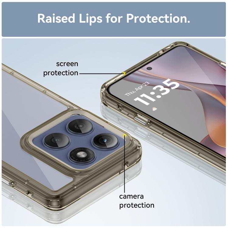 For Motorola Edge 5G 2025 Colorful Series Acrylic Hybrid TPU Phone Case(Transparent Grey) - free shipping - PMC TechLife - Order now!