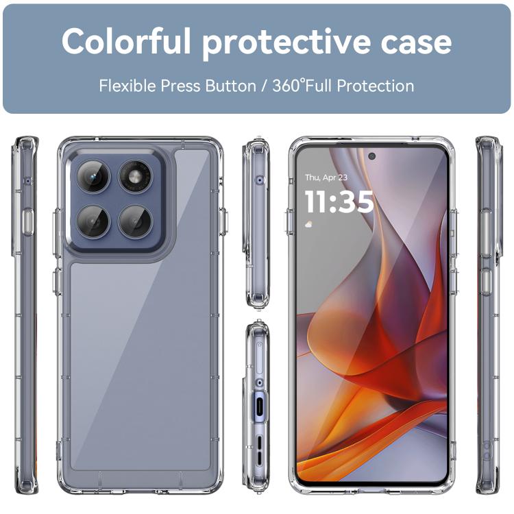 For Motorola Edge 5G 2025 Colorful Series Acrylic Hybrid TPU Phone Case(Transparent) - free shipping - PMC TechLife - Order now!
