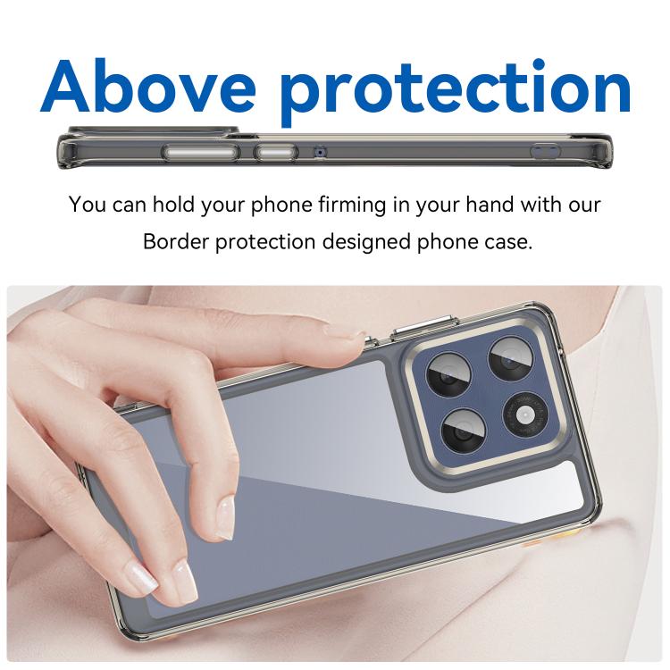 For Motorola Edge 60 Fusion Colorful Series Acrylic Hybrid TPU Phone Case(Transparent Grey) - free shipping - PMC TechLife - Order now!