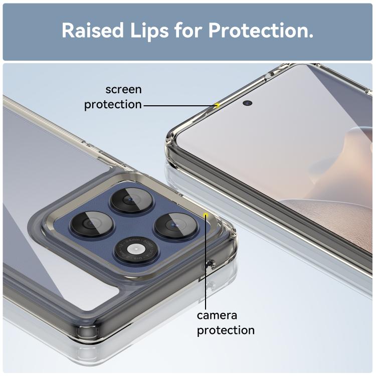 For Motorola Edge 60 Fusion Colorful Series Acrylic Hybrid TPU Phone Case(Transparent Grey) - free shipping - PMC TechLife - Order now!