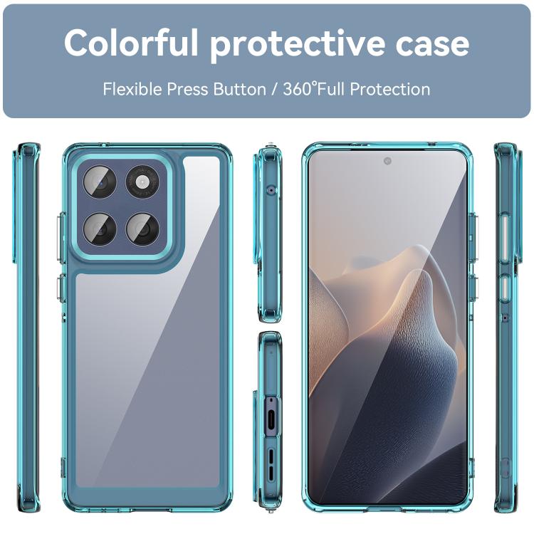 For Motorola Edge 60 Fusion Colorful Series Acrylic Hybrid TPU Phone Case(Transparent Blue) - free shipping - PMC TechLife - Order now!