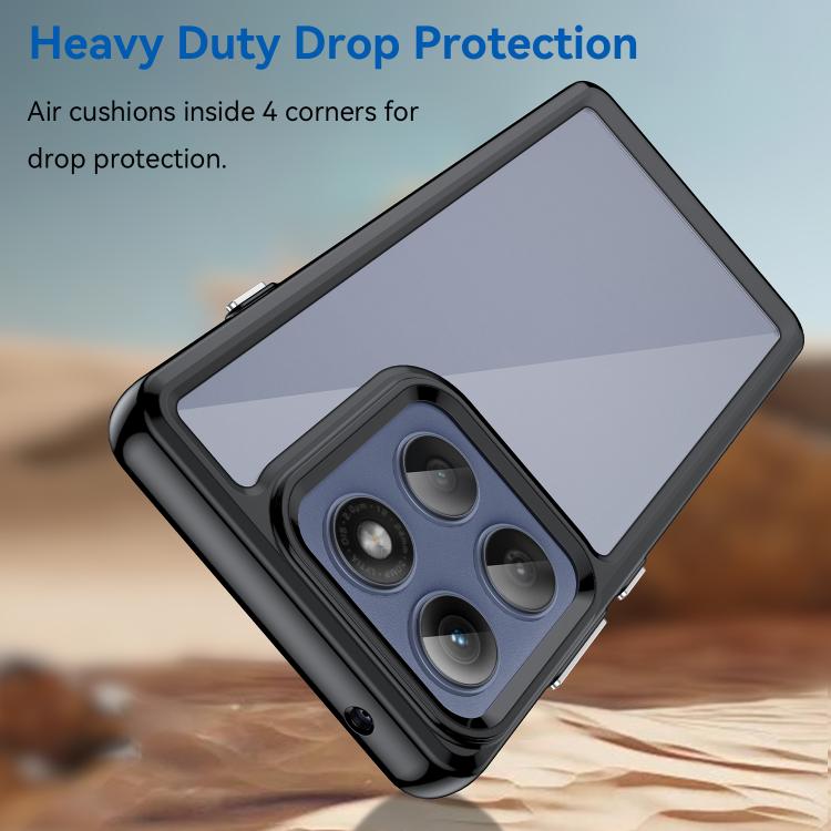 For Motorola Edge 60 Pro Colorful Series Acrylic Hybrid TPU Phone Case(Black) - free shipping - PMC TechLife - Order now!