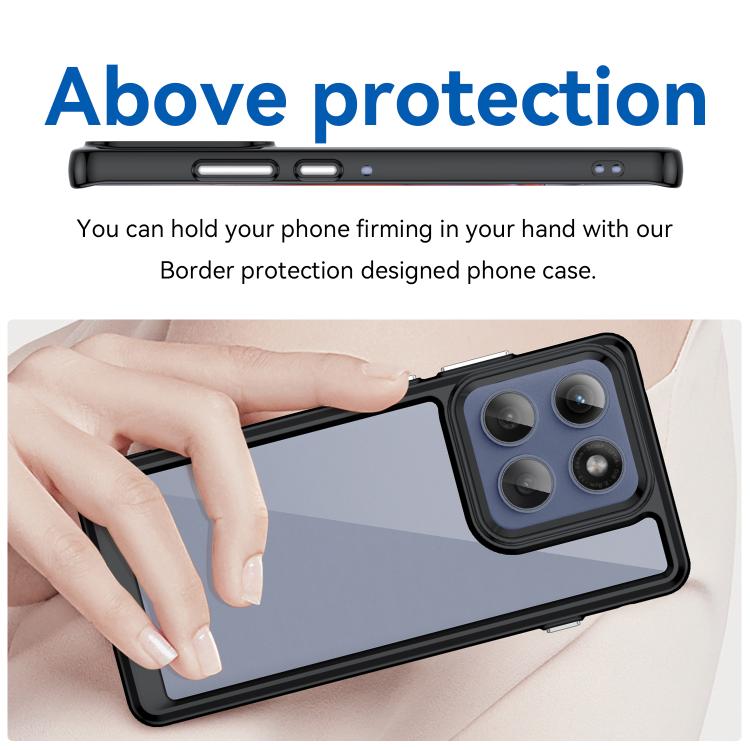 For Motorola Edge 60 Pro Colorful Series Acrylic Hybrid TPU Phone Case(Black) - free shipping - PMC TechLife - Order now!