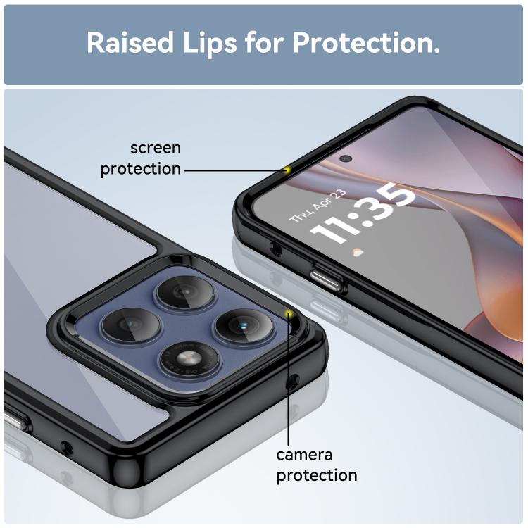 For Motorola Edge 60 Pro Colorful Series Acrylic Hybrid TPU Phone Case(Black) - free shipping - PMC TechLife - Order now!