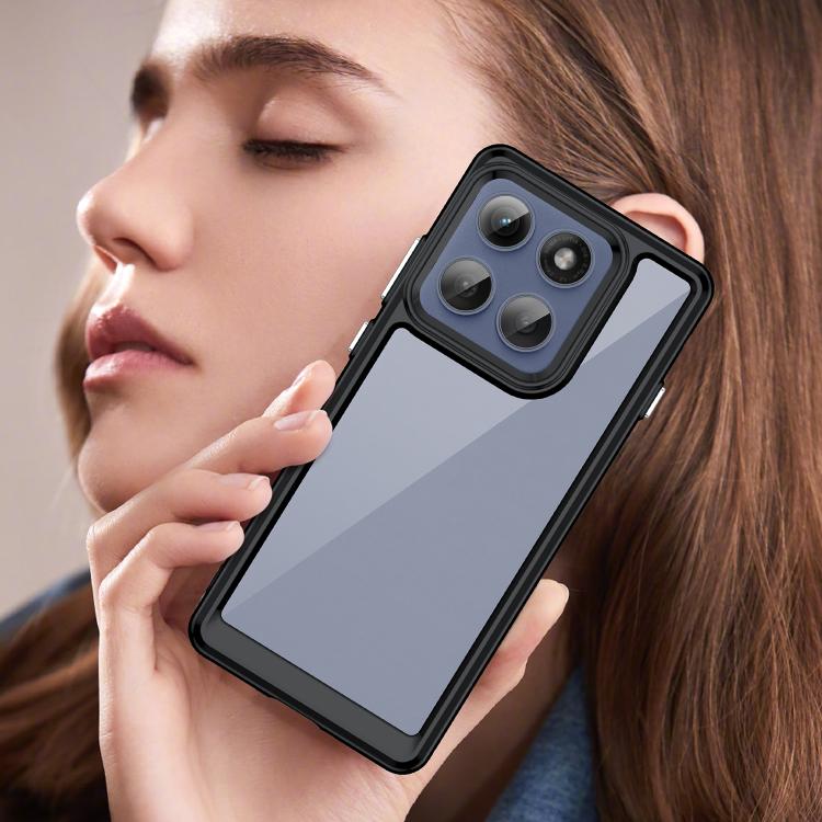 For Motorola Edge 60 Pro Colorful Series Acrylic Hybrid TPU Phone Case(Black) - free shipping - PMC TechLife - Order now!