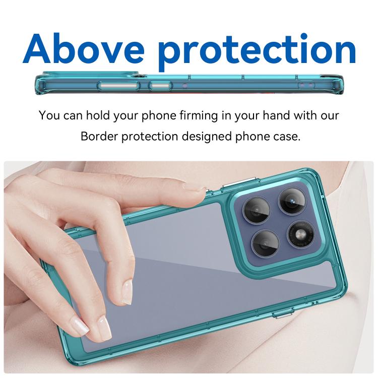 For Motorola Edge 60 Pro Colorful Series Acrylic Hybrid TPU Phone Case(Transparent Blue) - free shipping - PMC TechLife - Order now!