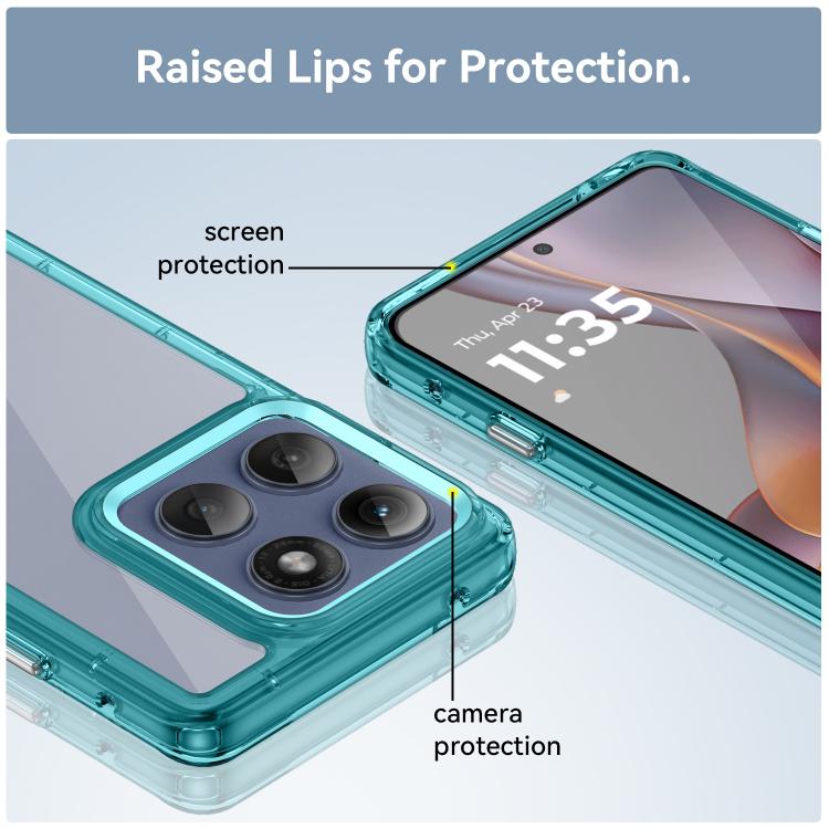 For Motorola Edge 60 Pro Colorful Series Acrylic Hybrid TPU Phone Case(Transparent Blue) - free shipping - PMC TechLife - Order now!