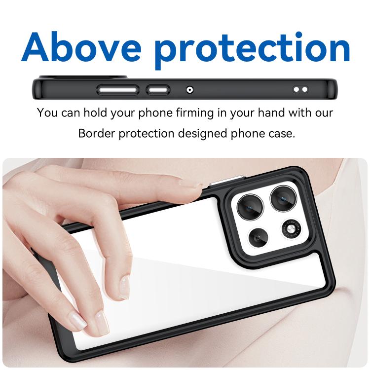 For Motorola Moto G86 5G Colorful Series Acrylic Hybrid TPU Phone Case(Black) - free shipping - PMC TechLife - Order now!