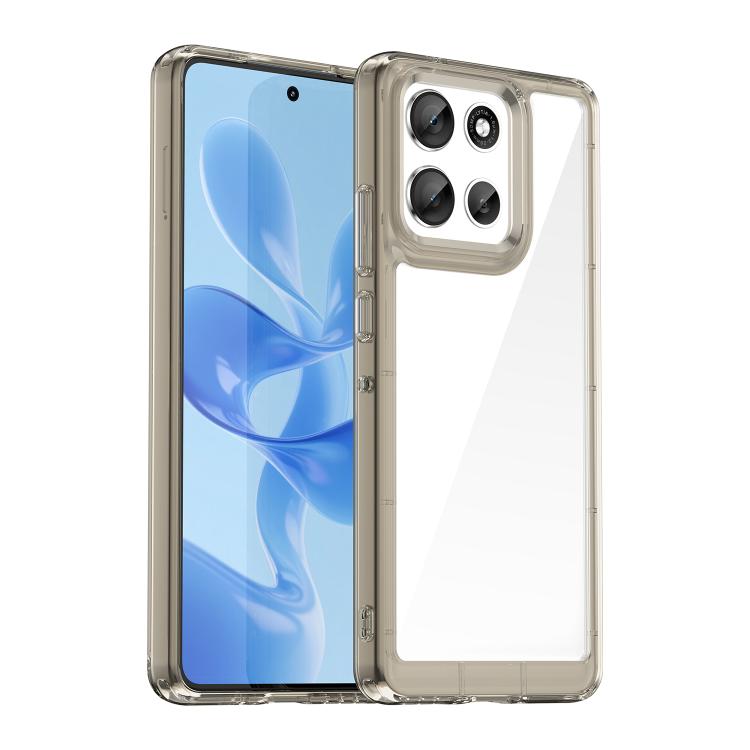 For Motorola Moto G86 5G Colorful Series Acrylic Hybrid TPU Phone Case(Transparent Grey) - free shipping - PMC TechLife - Order now!