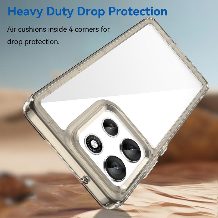 For Motorola Moto G86 5G Colorful Series Acrylic Hybrid TPU Phone Case(Transparent Grey) - free shipping - PMC TechLife - Order now!