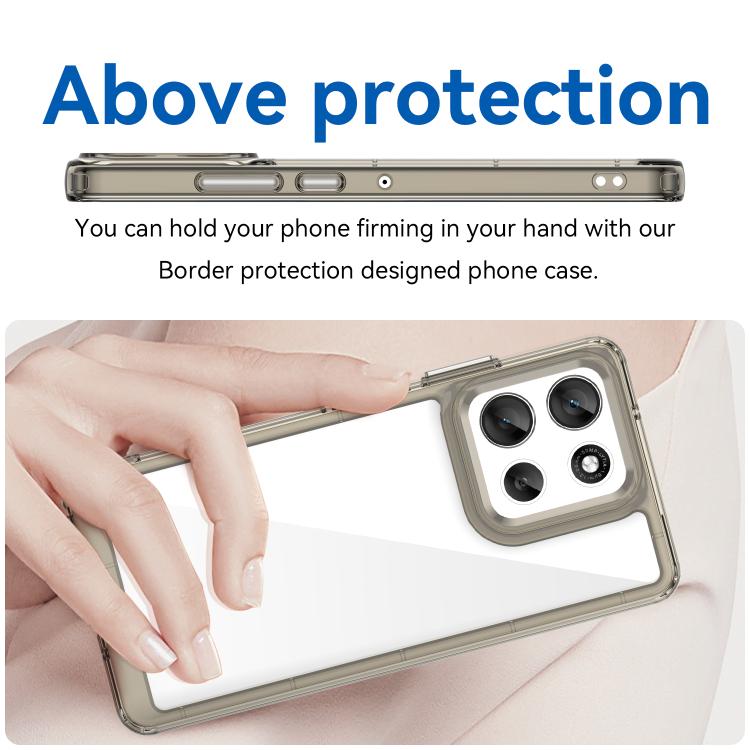 For Motorola Moto G86 5G Colorful Series Acrylic Hybrid TPU Phone Case(Transparent Grey) - free shipping - PMC TechLife - Order now!