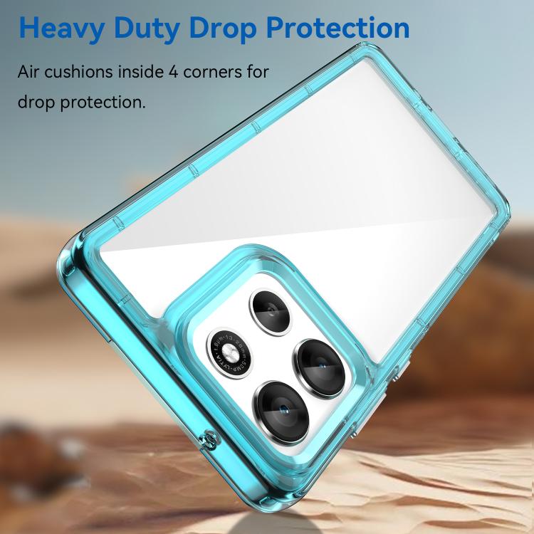 For Motorola Moto G86 5G Colorful Series Acrylic Hybrid TPU Phone Case(Transparent Blue) - free shipping - PMC TechLife - Order now!