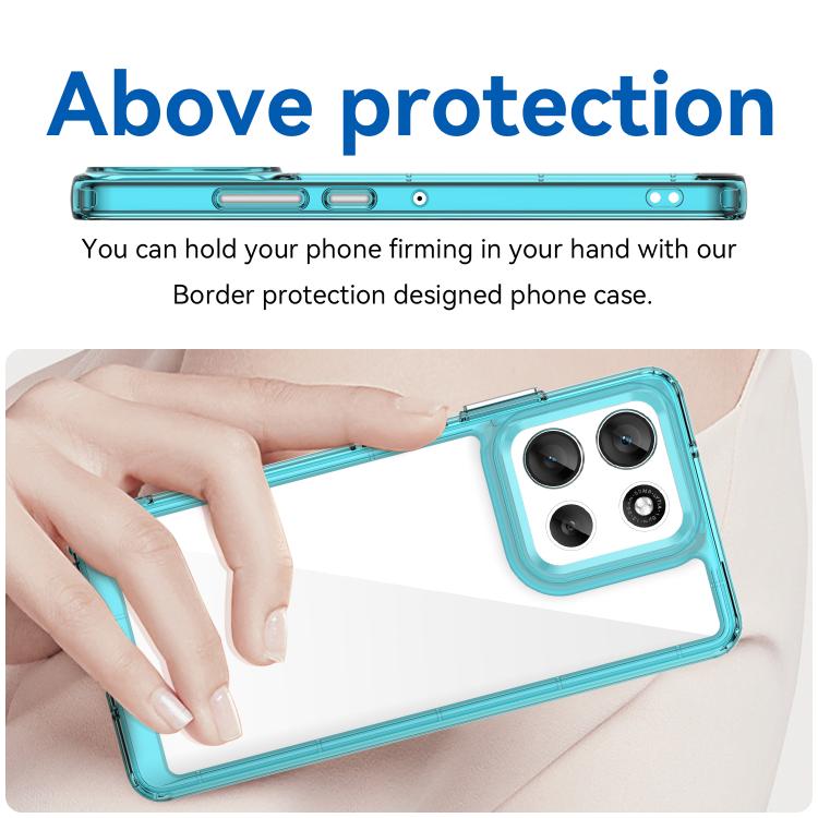 For Motorola Moto G86 5G Colorful Series Acrylic Hybrid TPU Phone Case(Transparent Blue) - free shipping - PMC TechLife - Order now!