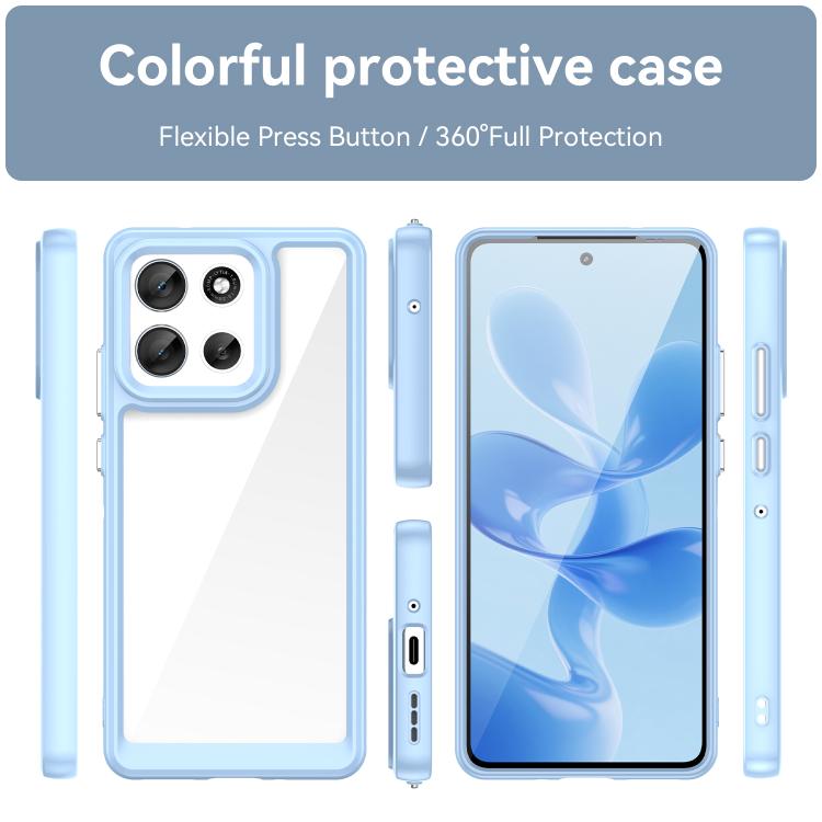 For Motorola Moto G100 Pro 5G Colorful Series Acrylic Hybrid TPU Phone Case(Blue) - free shipping - PMC TechLife - Order now!