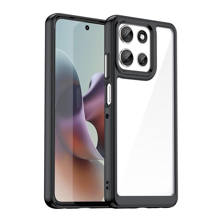 For Motorola Moto G56 5G Colorful Series Acrylic Hybrid TPU Phone Case(Black) - free shipping - PMC TechLife - Order now!