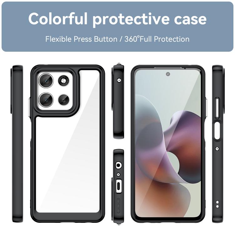 For Motorola Moto G56 5G Colorful Series Acrylic Hybrid TPU Phone Case(Black) - free shipping - PMC TechLife - Order now!