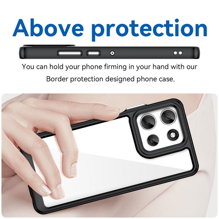 For Motorola Moto G56 5G Colorful Series Acrylic Hybrid TPU Phone Case(Black) - free shipping - PMC TechLife - Order now!