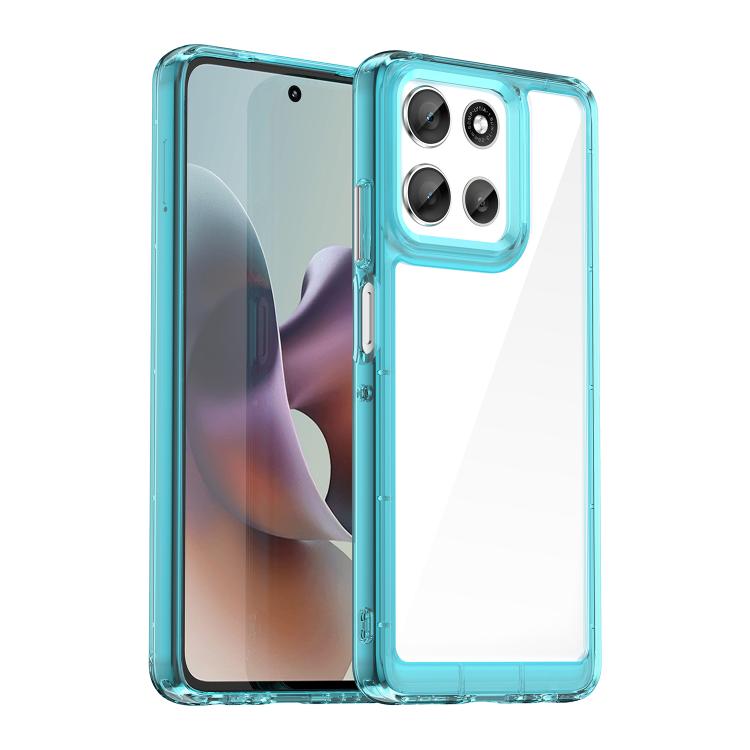 For Motorola Moto G56 5G Colorful Series Acrylic Hybrid TPU Phone Case(Transparent Blue) - free shipping - PMC TechLife - Order now!