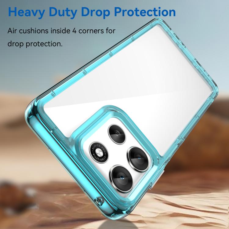 For Motorola Moto G56 5G Colorful Series Acrylic Hybrid TPU Phone Case(Transparent Blue) - free shipping - PMC TechLife - Order now!