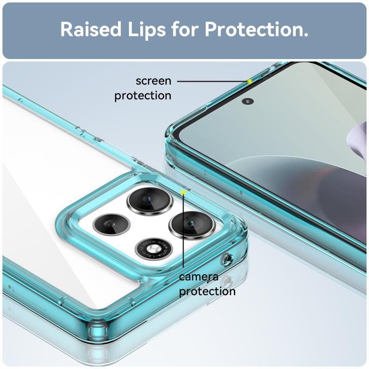For Motorola Moto G56 5G Colorful Series Acrylic Hybrid TPU Phone Case(Transparent Blue) - free shipping - PMC TechLife - Order now!