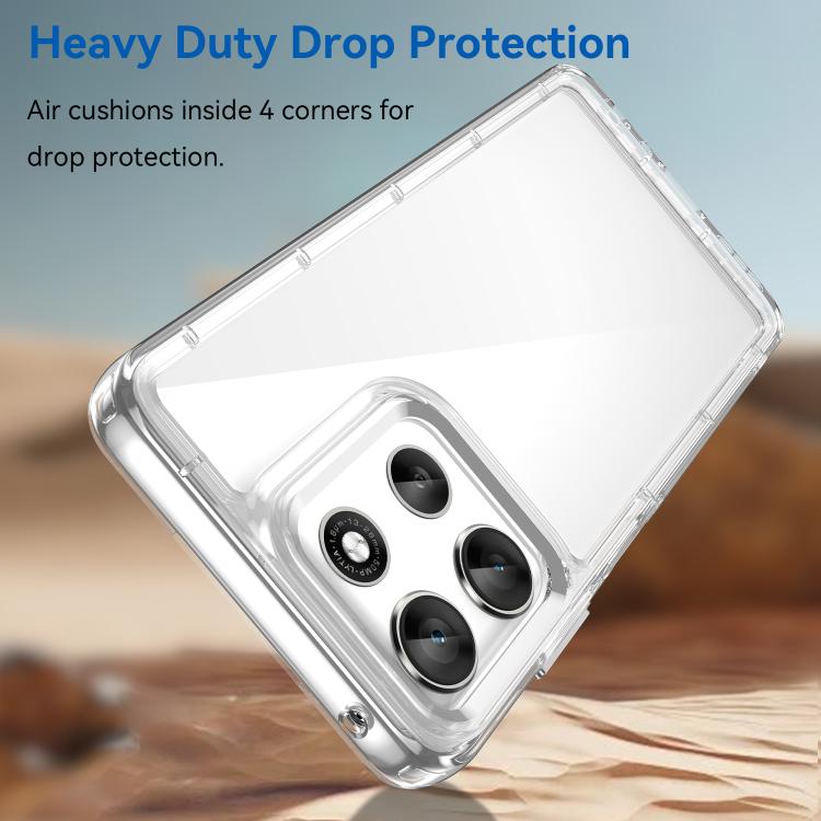 For Motorola Moto G56 5G Colorful Series Acrylic Hybrid TPU Phone Case(Transparent) - free shipping - PMC TechLife - Order now!