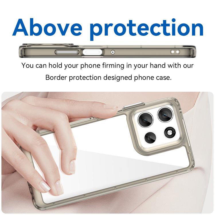 For Motorola Moto G66j 5G Colorful Series Acrylic Hybrid TPU Phone Case(Transparent Grey) - free shipping - PMC TechLife - Order now!