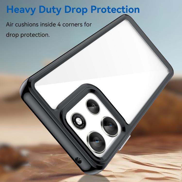 For Motorola Moto G66y 5G Colorful Series Acrylic Hybrid TPU Phone Case(Black) - free shipping - PMC TechLife - Order now!