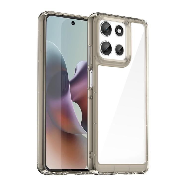 For Motorola Moto G66y 5G Colorful Series Acrylic Hybrid TPU Phone Case(Transparent Grey) - free shipping - PMC TechLife - Order now!