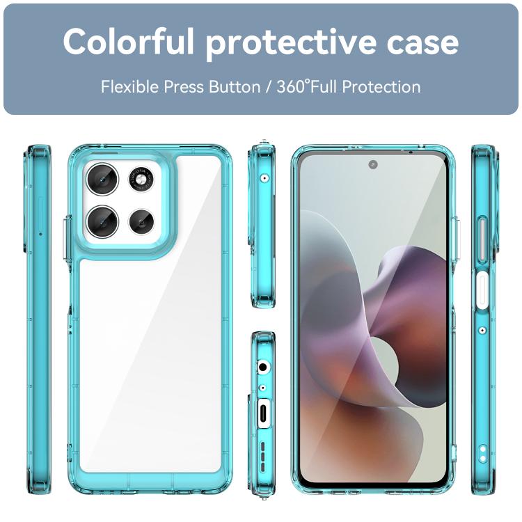 For Motorola Moto G66y 5G Colorful Series Acrylic Hybrid TPU Phone Case(Transparent Blue) - free shipping - PMC TechLife - Order now!