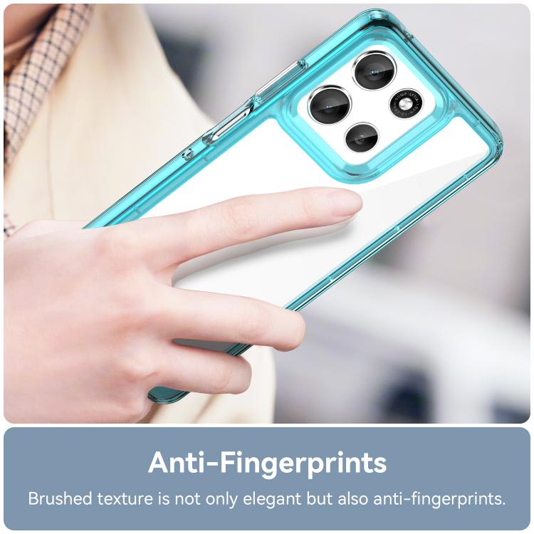 For Motorola Moto G66y 5G Colorful Series Acrylic Hybrid TPU Phone Case(Transparent Blue) - free shipping - PMC TechLife - Order now!